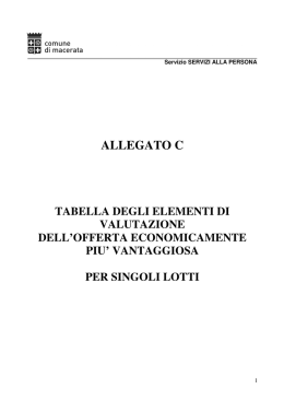 Allegato C (tabella elementi di valutazione lotti)