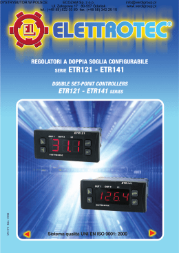 ETR141 DOUBLE SET-POINT CONTROLLERS