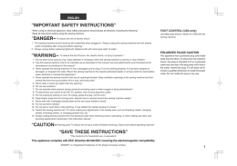 &ldquo;IMPORTANT SAFETY INSTRUCTIONS&rdquo; &ldquo;SAVE THESE