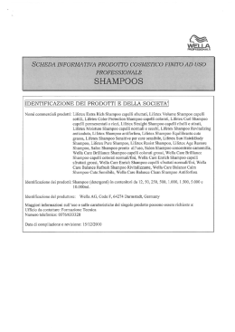 Scheda Tecnica - Prodotti professionali per parrucchieri ed estetiste