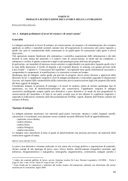 PARTE IV MODALIT&Agrave; DI ESECUZIONE DEI LAVORI E DELLE