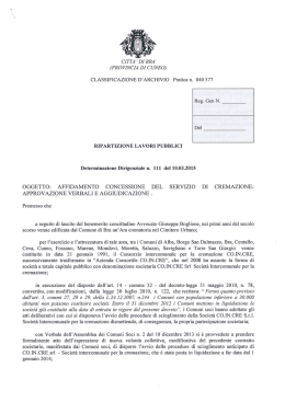affidamento concessione servizio cremazione
