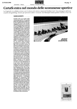CartaSì entra nel mondo delle scommesse sportive