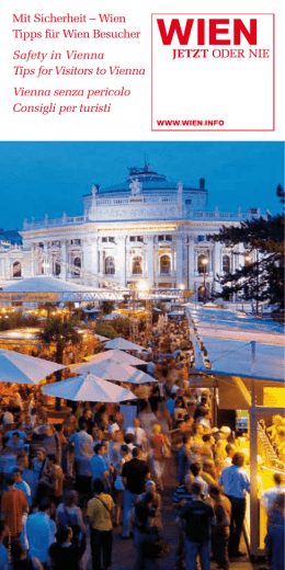 Mit Sicherheit &ndash; Wien Tipps f&uuml;r Wien Besucher Safety in Vienna Tips
