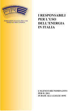 Libro EM 2011 - Fire - Federazione Italiana per l`uso Razionale dell