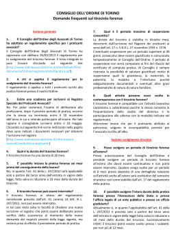 FAQ tirocinio forense - Consiglio dell`Ordine degli Avvocati di Torino