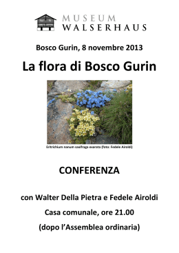 La flora di Bosco Gurin - walserhaus