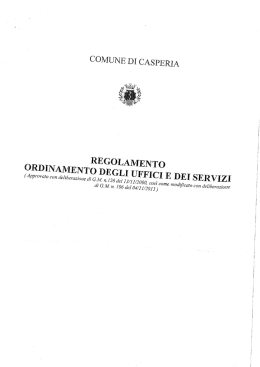 INAMENTO DEGLI UFFICI E DEI SERVIZI `