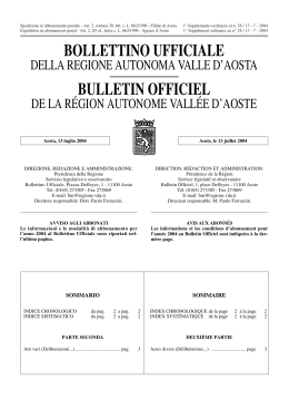 bollettino ufficiale - Regione Autonoma Valle d`Aosta
