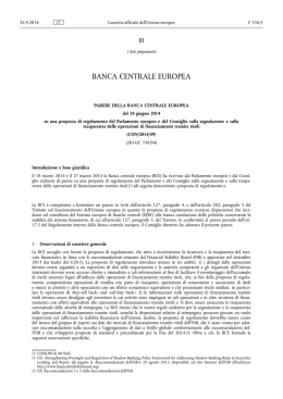 Parere della Banca centrale europea, del 24 giugno 2014, su una