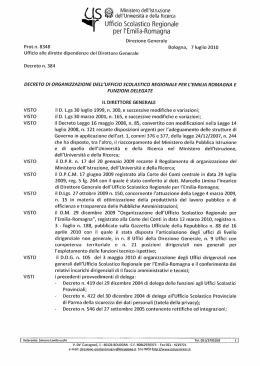 Decreto di organizzazione dell`Ufficio Scolastico Regionale per l
