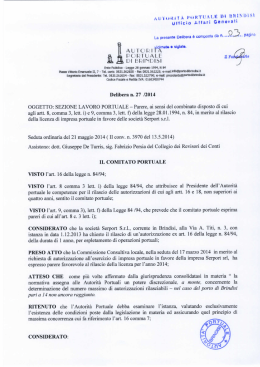 Delibera n. 27 del 2014 - Autorità Portuale di Brindisi