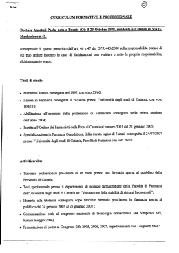 CURRICULUM FORMATIVO E PROFESSIONALE