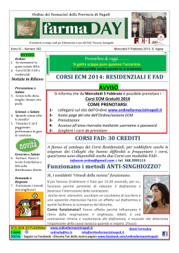 CORSI ECM 2014 - Ordine dei Farmacisti della provincia di Napoli