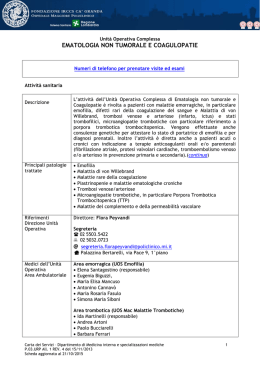 Scheda reparto - Ospedale Maggiore Policlinico