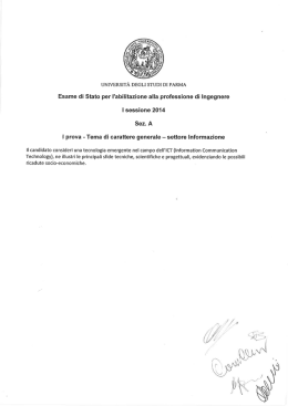 I sessione 2014 - Dipartimento di Ingegneria dell`Informazione
