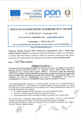 Verbale N. 1 Lavori PON FESR ASSE II