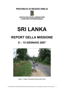 Report missione Sri Lanka_feb.07