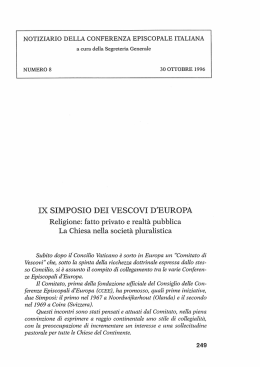 IX SIMPOSIO DEI VESCOVI D`EUROPA