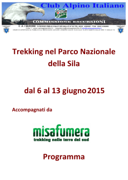 Trek Sila programma - CAI Sezione di Reggio Emilia