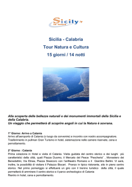 Sicilia - Calabria Tour Natura e Cultura 15 giorni / 14