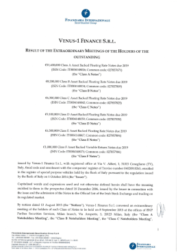 VENUS-1 FINANCE S.R.L.