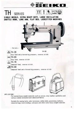 Page 1 TH SEMES i &Eacute;si&auml;@ SINGLE IIEEDLE, EXTRA HElW`l` DllT&iuml;