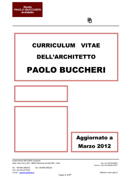 Curriculum Vitae - Studio Paolo Buccheri Architetto Siracusa Sicilia