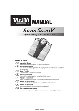 MANUALE UTENTE BILANCIA TANITA BC-545N