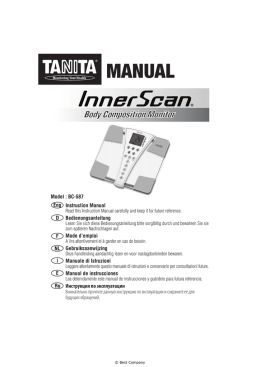 MANUALE UTENTE BILANCIA TANITA BC-587