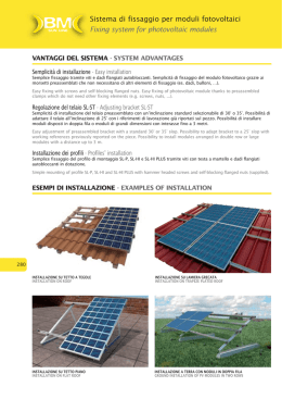 Sistema di fissaggio per moduli fotovoltaici Fixing system