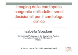 Imaging della cardiopatia congenita dell`adulto: snodi decisionali