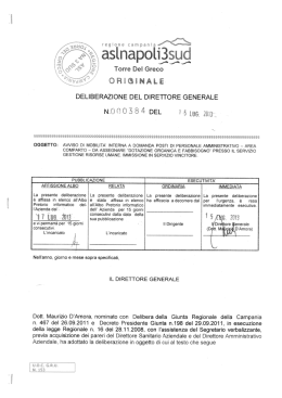 DELIBERAZIONE DEL DIRETTORE GENERALE