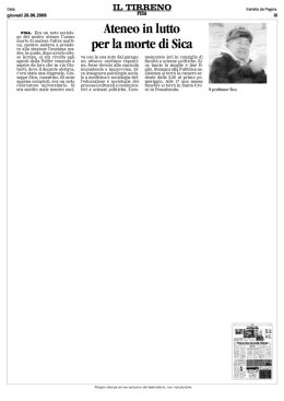 Ateneo in lutto per la morte di Sica