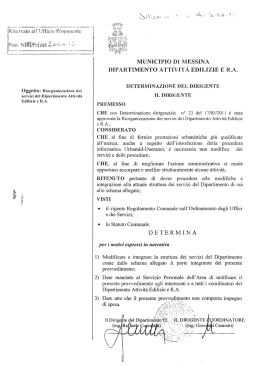 Organizzazione Dipartimento Attivit&agrave; Edilizie