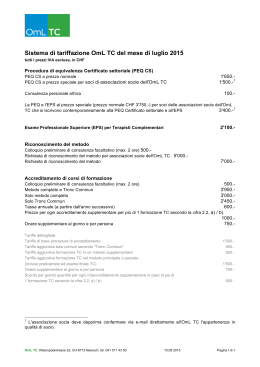 Sistema di tariffazione OmL TC del mese di luglio 2015