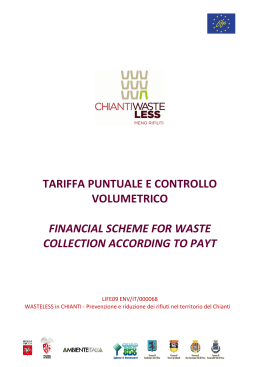 Schema finanziario sulla tariffazione dei rifiuti secondo l`approccio