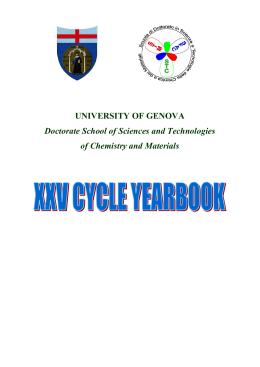 Annuario del XXV ciclo - Dipartimento di Chimica e Chimica