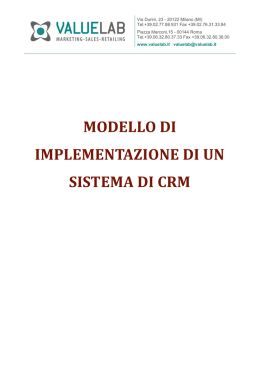 Implementazione di un sistema CRM pdf