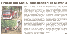 Protezione Civile, esercitazioni in Slovenia