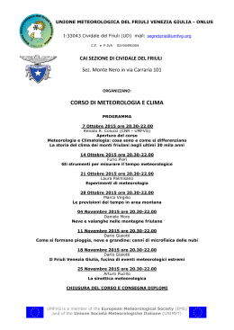 Corso meteo programma Cividale - Unione Meteorologica del Friuli