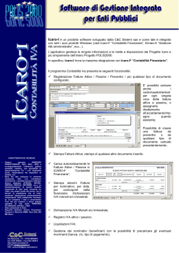 Icaro-I è un prodotto software sviluppato dalla C&C Sistemi sas e