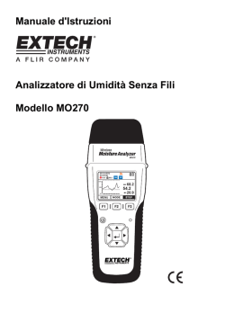 Manuale d`Istruzioni Analizzatore di Umidit&agrave; Senza Fili