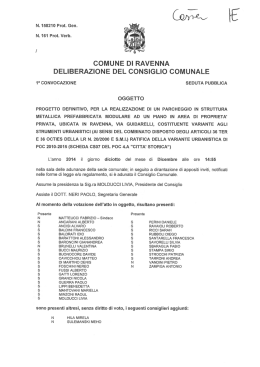 Delibera di Controdeduzione e Approvazione P.O.C.
