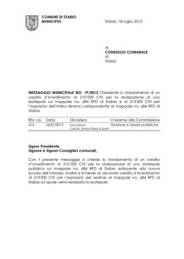 COMUNE DI STABIO MUNICIPIO Stabio, 18 luglio 2013 Al