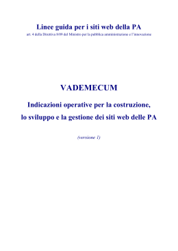 Vademecum-Indicazioni operative per la costruzione, lo sviluppo e