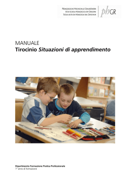 Tirocinio Situazioni di apprendimento