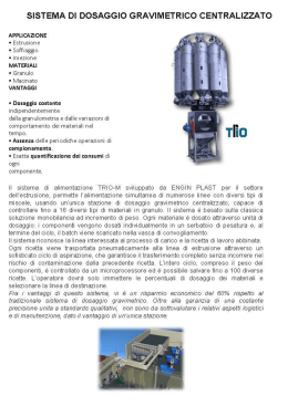 sistema di dosaggio gravimetrico centralizzato
