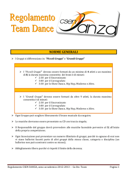 Regolamento Team Dance 2013