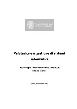 Valutazione e gestione di sistemi informatici